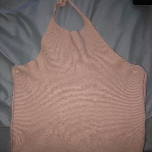 knit pink halter top